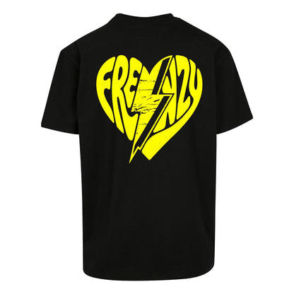 Frenzy Heart Oversized Shirt Black/Yellow