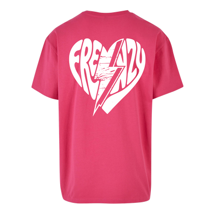 Frenzy Heart Oversized Shirt Pink/White