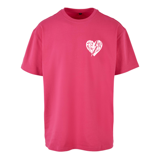 Frenzy Heart Oversized Shirt Pink/White