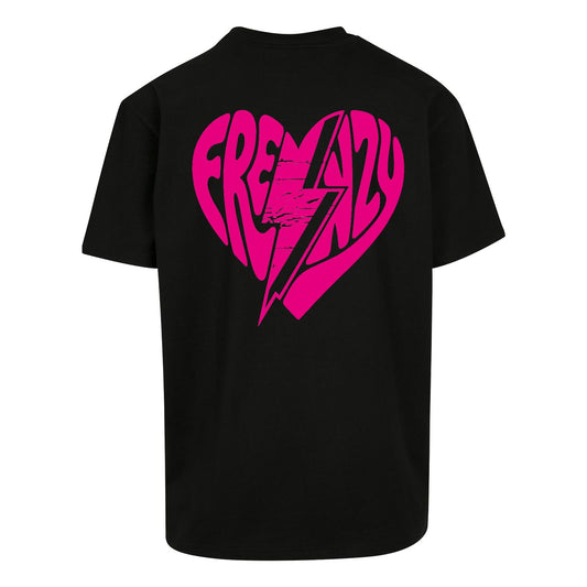 Frenzy Heart Oversized Shirt Black/Pink