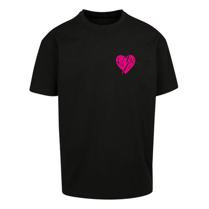 Frenzy Heart Oversized Shirt Black/Pink