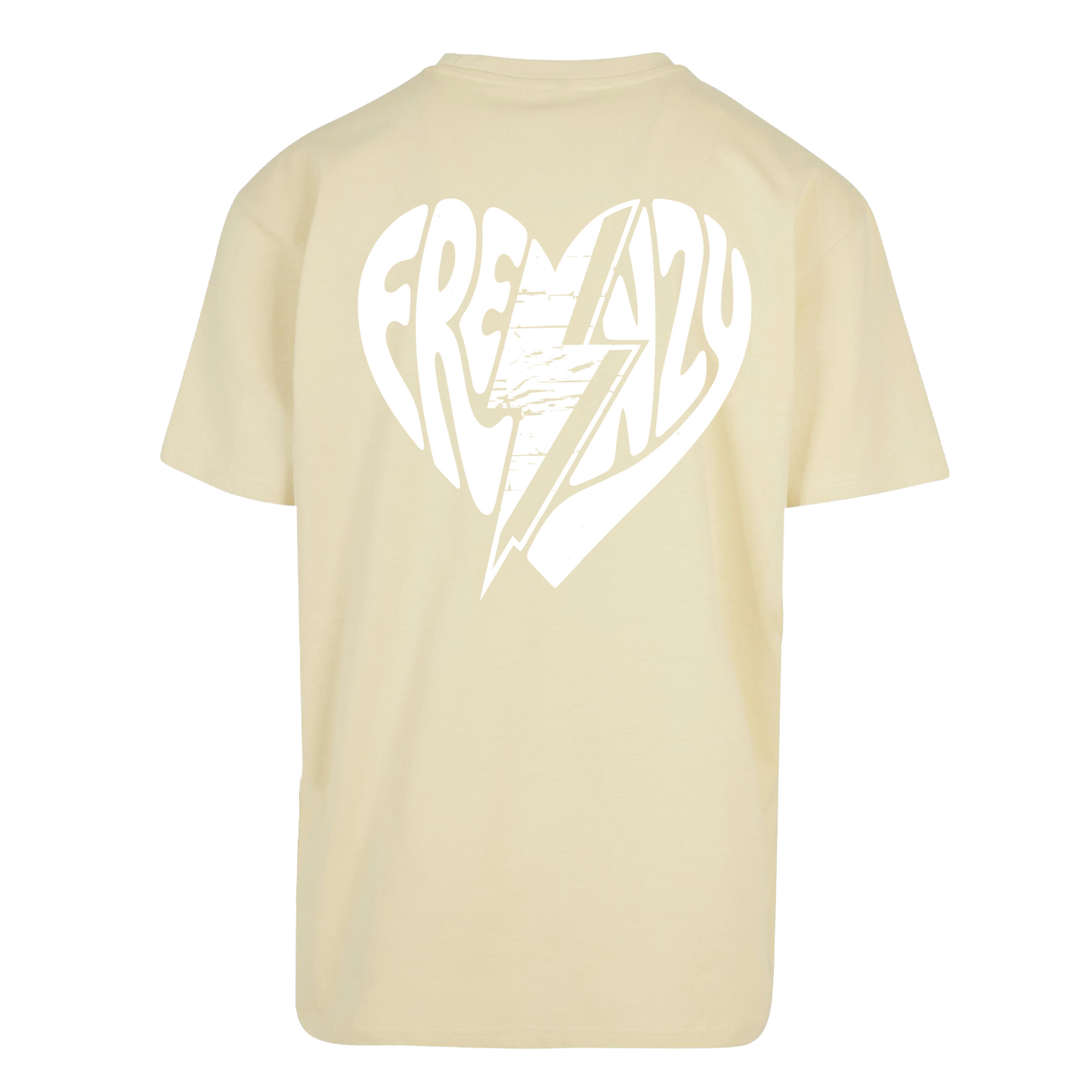 Frenzy Heart Oversized Shirt Soft Yellow/White