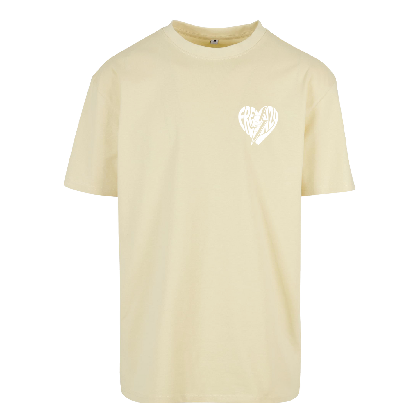 Frenzy Heart Oversized Shirt Soft Yellow/White