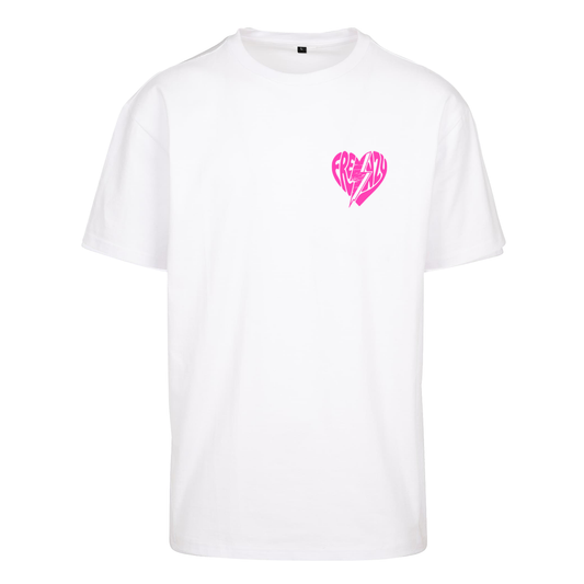 Frenzy Heart Oversized Shirt White/Pink