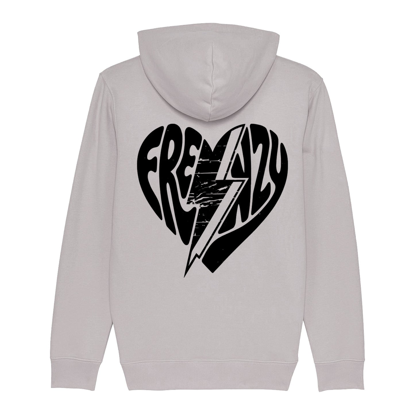 Frenzy Heart Oversized Zip-Hoodie Stone/Black