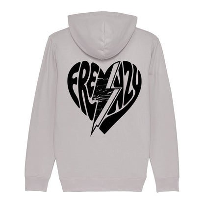 Frenzy Heart Oversized Zip-Hoodie Stone/Black